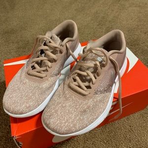 Nike flex contact pink silver sneakers size 7